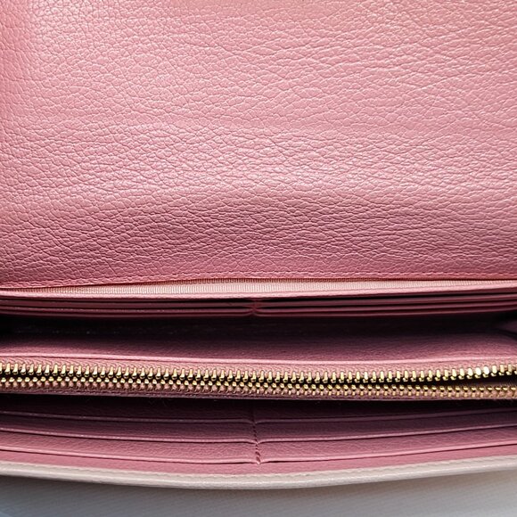 Miu Miu Two-Tone Pink Leather Long Wallet - Picture 2 of 12